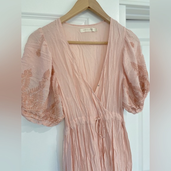 🚨 S O L D 🚨 Rare Christy dawn embroidered petal pink dahlia dress small - Picture 3 of 17